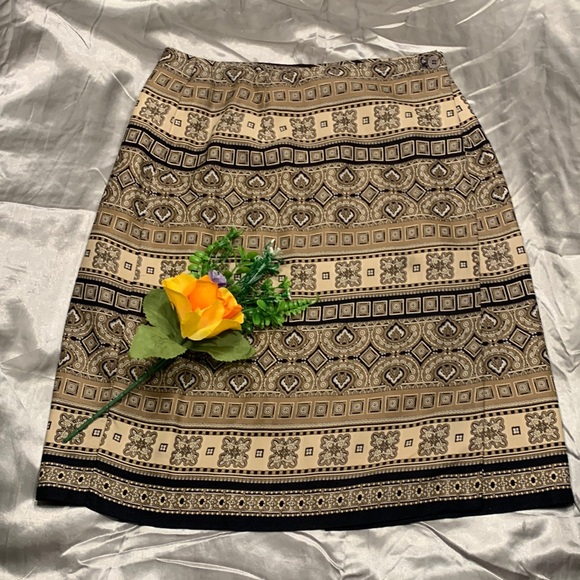 🌹 Hunt Club 80’s Vintage Very Cute Mini Patterned Wrap Skirt - Picture 1 of 7